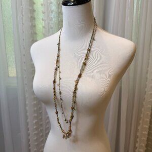 Double Strand Ethnic Bead & Chain Necklace